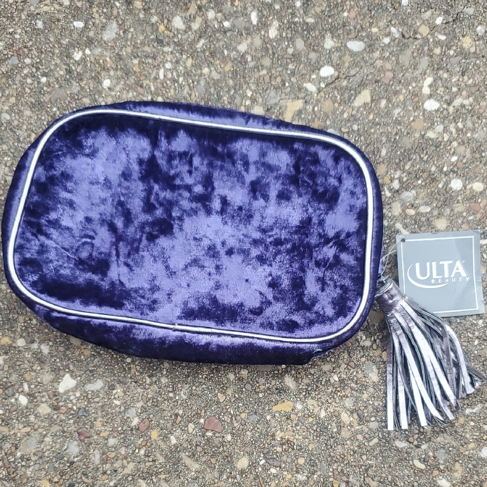 Ulta Beauty Purple Velvet Cosmetic Travel Makeup Bag 8"x5"